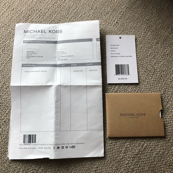 Like New Michael Kors python crossbody satchel - Picture 8 of 8